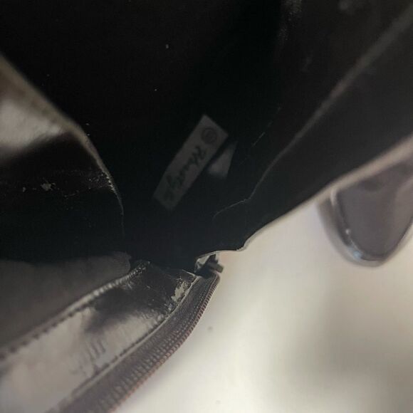 Herstyle brown lace up boots heels nylon and faux leather size 10 - Picture 8 of 12